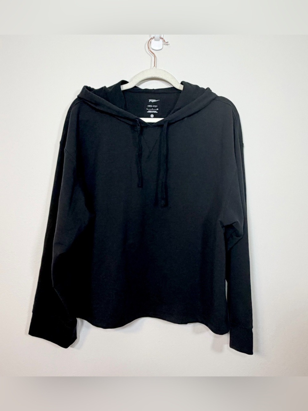 Yoga Nike Hoodie Sweatshirt Sweater Slit Side Black Active DRI FIT Gym Women S